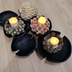 Light en Living Vaas deco Ø11x11,5 cm USIKA keramiek wit parelmoer