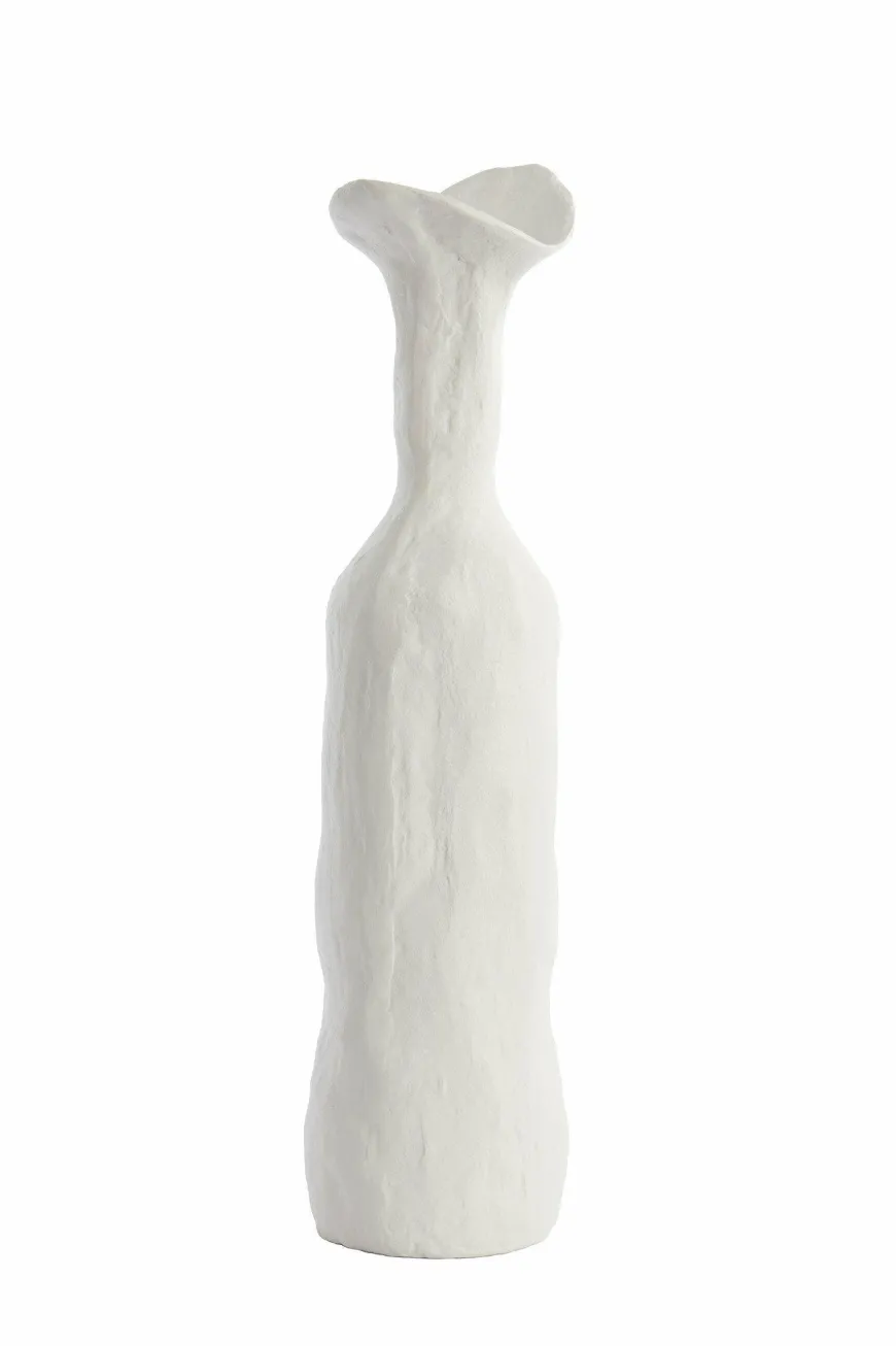 Light en Living Vaas deco 13x12,5x50 cm TEODORA crème