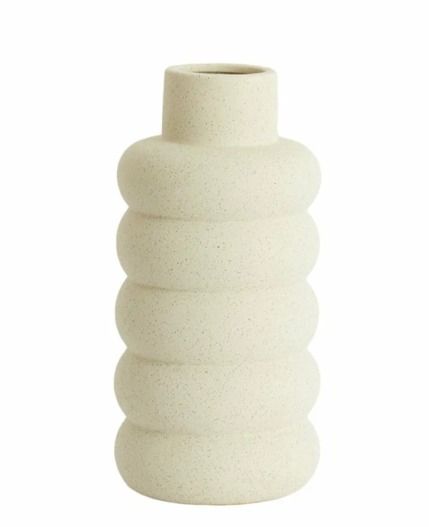 Light en Living Vaas deco Ø20x42 cm TRIORA keramiek mat crème