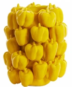 Light en Living Vaas deco 23,5x23x32,5 cm BELLPEPPER keramiek glanzend geel