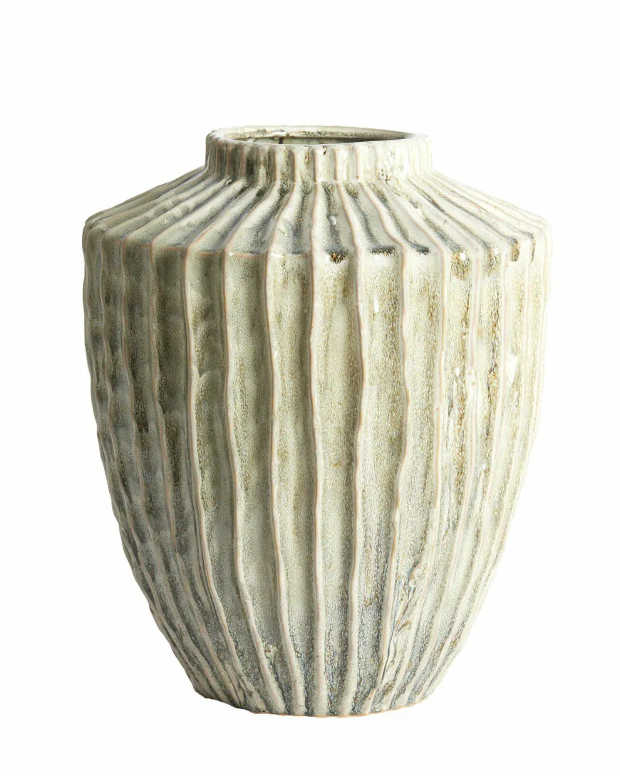 Light en Living Vaas deco Ø32X40 cm TALEA keramiek olijfgroen-creme