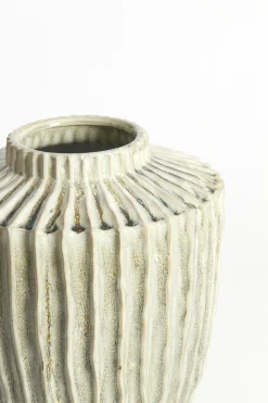 Light en Living Vaas deco Ø32X40 cm TALEA keramiek olijfgroen-creme