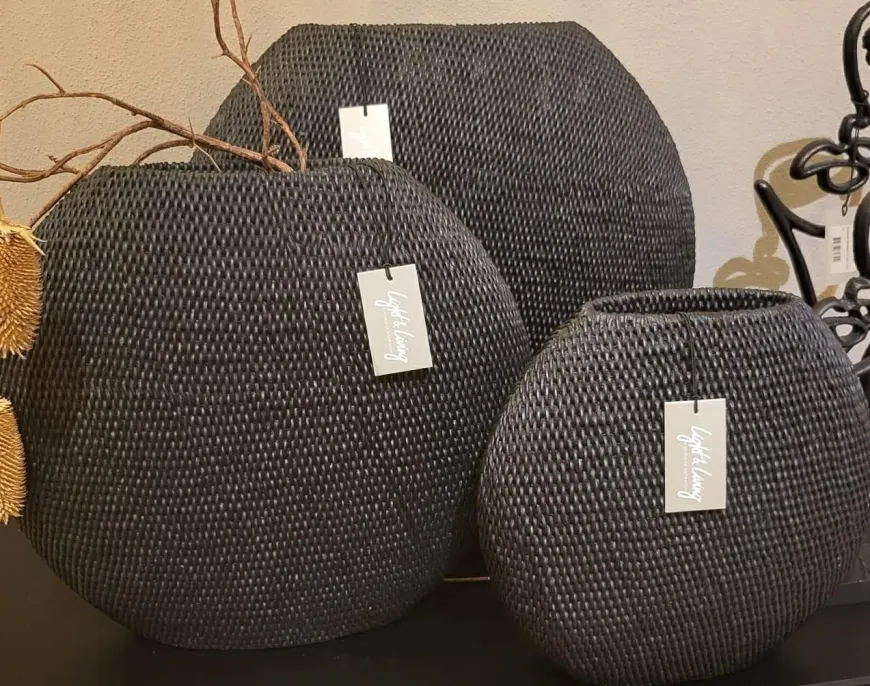Light en Living Vaas deco MASHABA zwart - diverse afmetingen