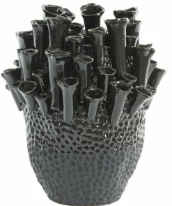 Light en Living Vaas deco Ø29x33 cm KYRAL keramiek mat zwart-glans zwart
