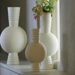 Light en Living Vaas deco Ø21X60 cm KAVANSI mat creme