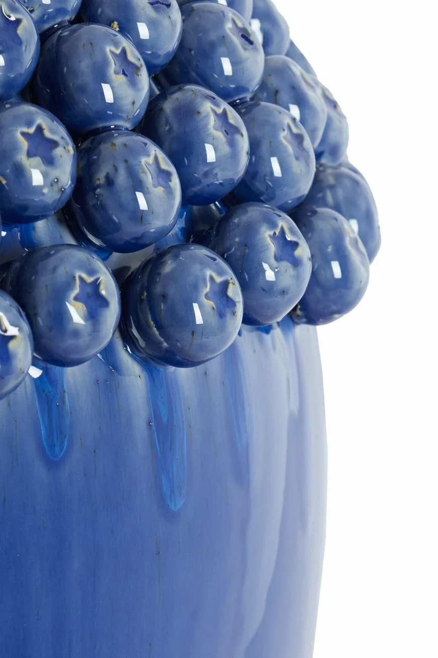 Light en Living Vaas deco Ø39,5x57 cm LOVRO keramiek donkerblauw