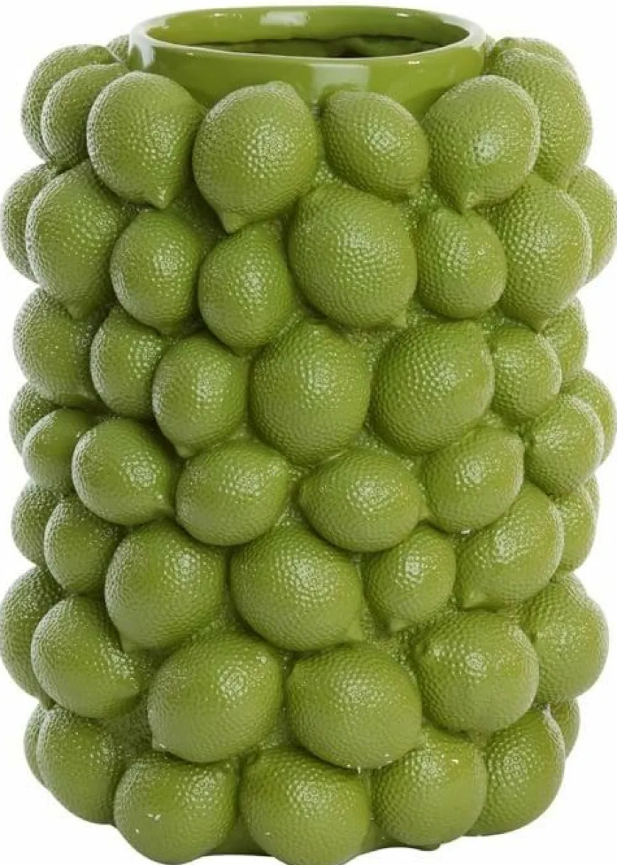 Light en Living Vaas deco LEMON groen - 41 cm hoog