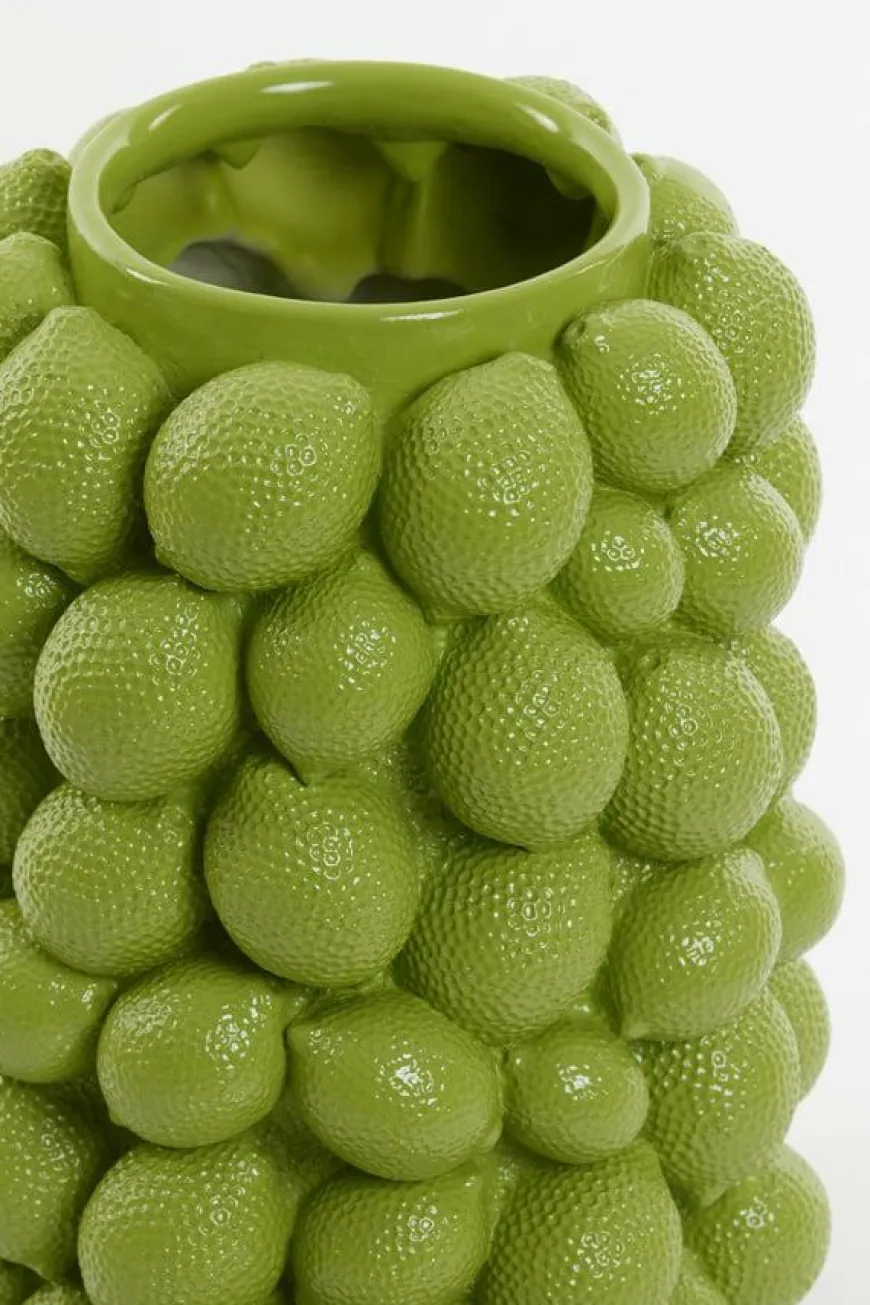 Light en Living Vaas deco LEMON groen - 41 cm hoog