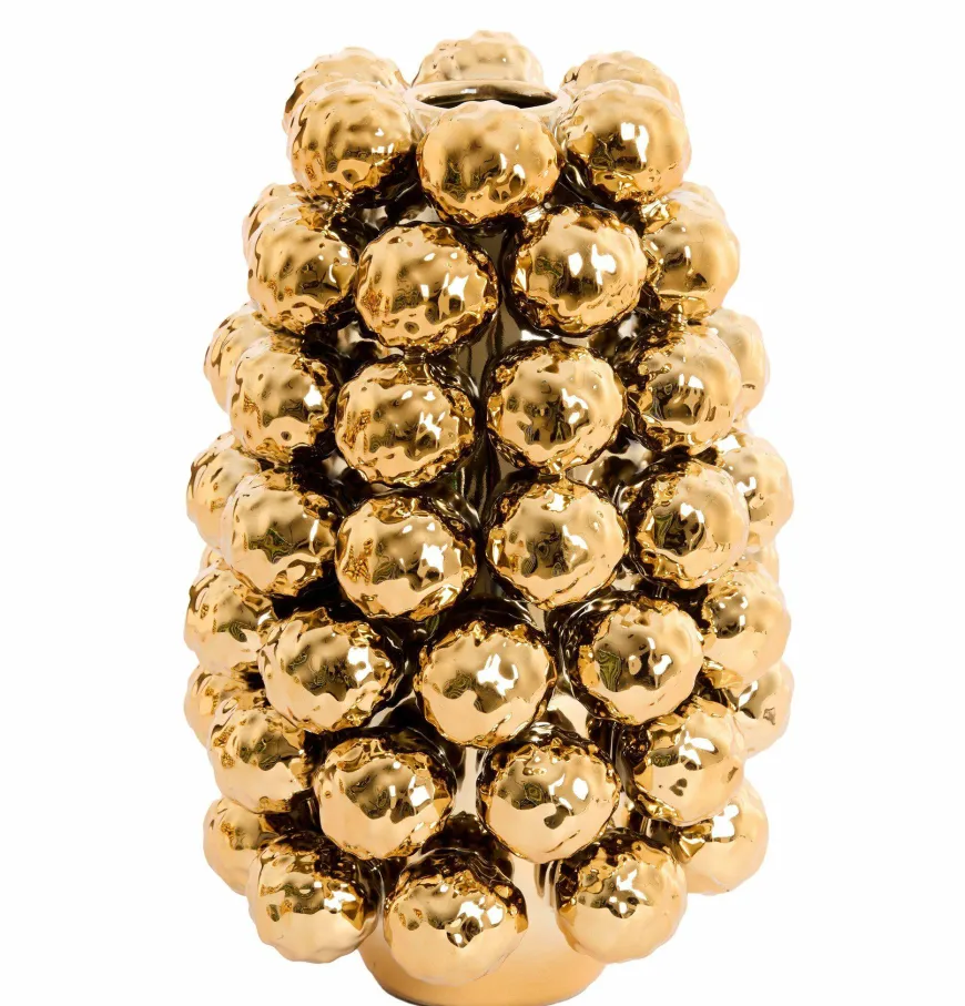Light en Living Vaas deco Ø18,5x28 cm BUTANG keramiek metallic goud