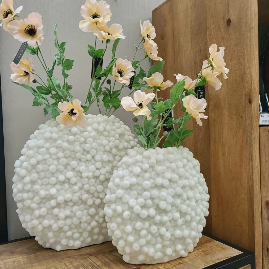 Light en Living Vaas deco 44x19x37 cm BERRIES beige – Light & Living