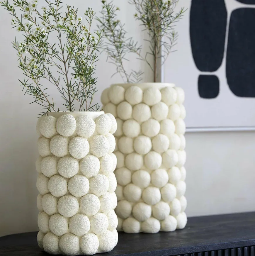 Light en Living Vaas deco Ø19X32,5 cm ZEEËGEL creme