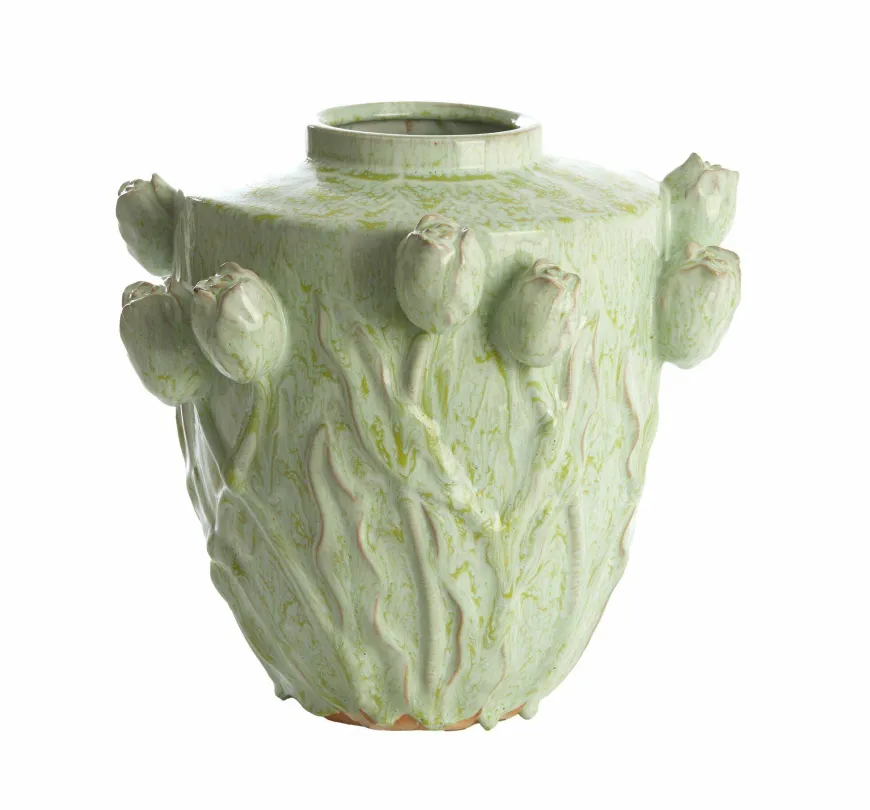 Light en Living Vaas deco Ø32x32 cm JUANA keramiek mint groen