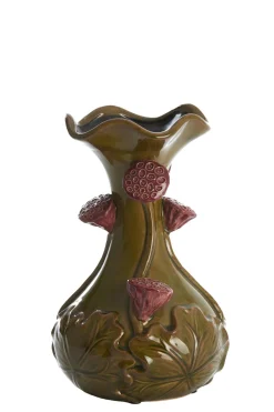 Light en Living Vaas deco Ø20x32 cm ODALI keramiek groen+donker roze