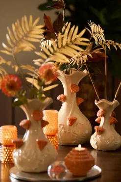 Light en Living Vaas deco Ø24x40 cm ODALI keramiek crème+oranje