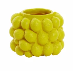 Light en Living Vaas deco Ø24,5x18 cm LEMON geel