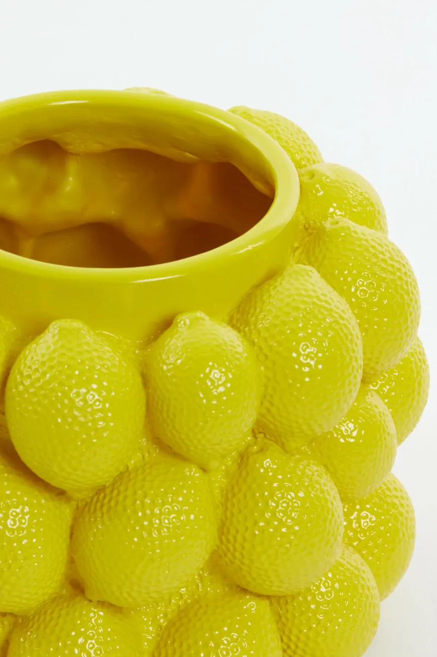Light en Living Vaas deco Ø24,5x18 cm LEMON geel