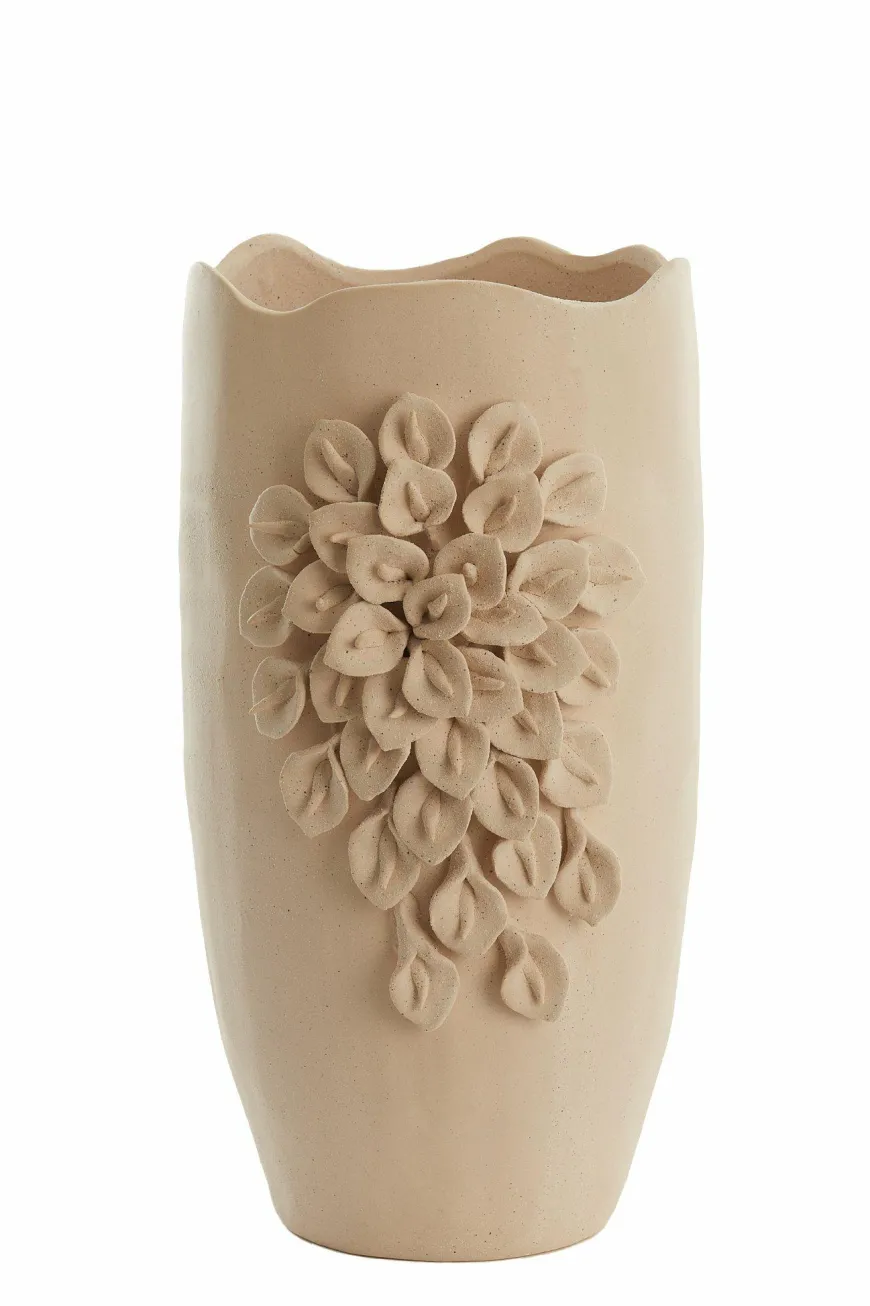 Light en Living Vaas deco 31,5X27X50 cm AMIATA keramiek mat crème