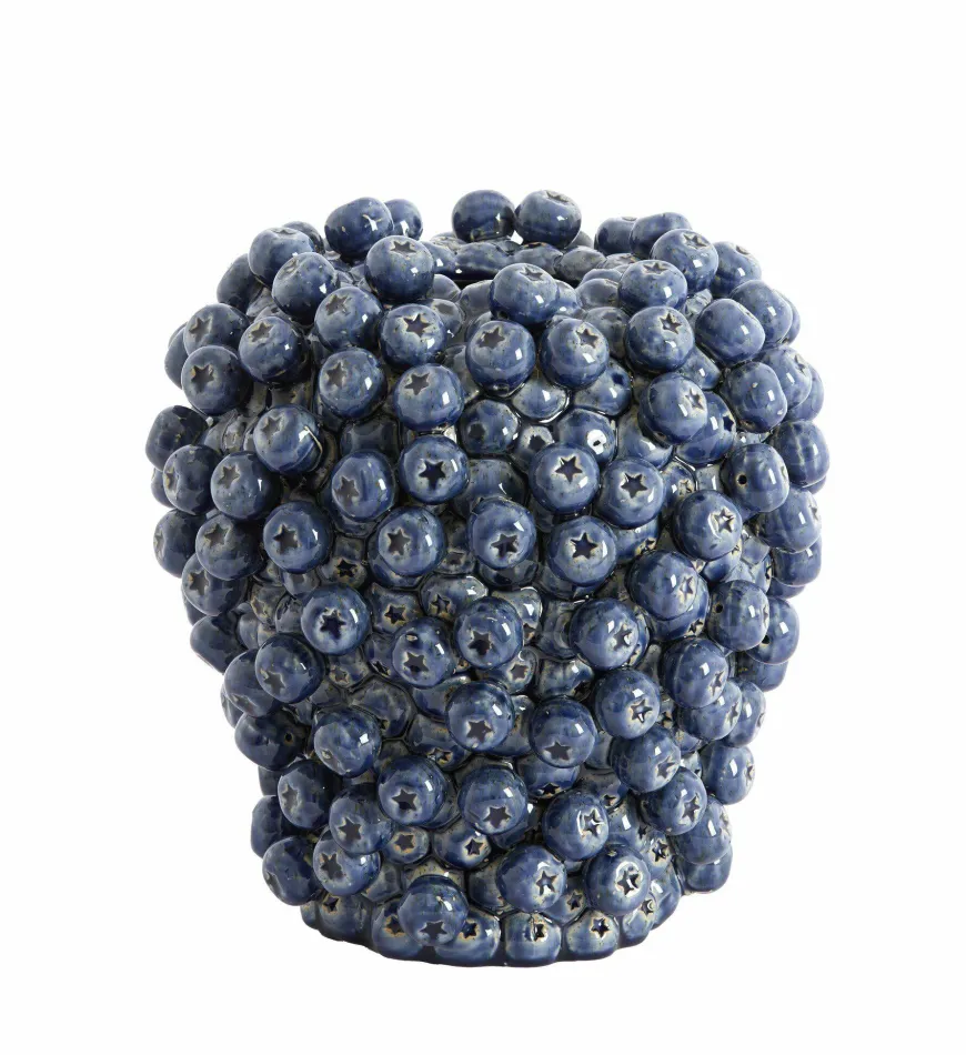 Light en Living Vaas deco Ø25,5x27 cm BERRIES keramiek donkerblauw