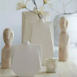 Light en Living Vaas deco 21x7,5x41 cm MAKAHA crème