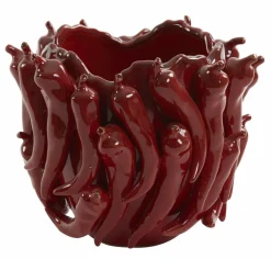 Light en Living Vaas deco 25,5x24,5x20,5 cm PEPPER keramiek rood