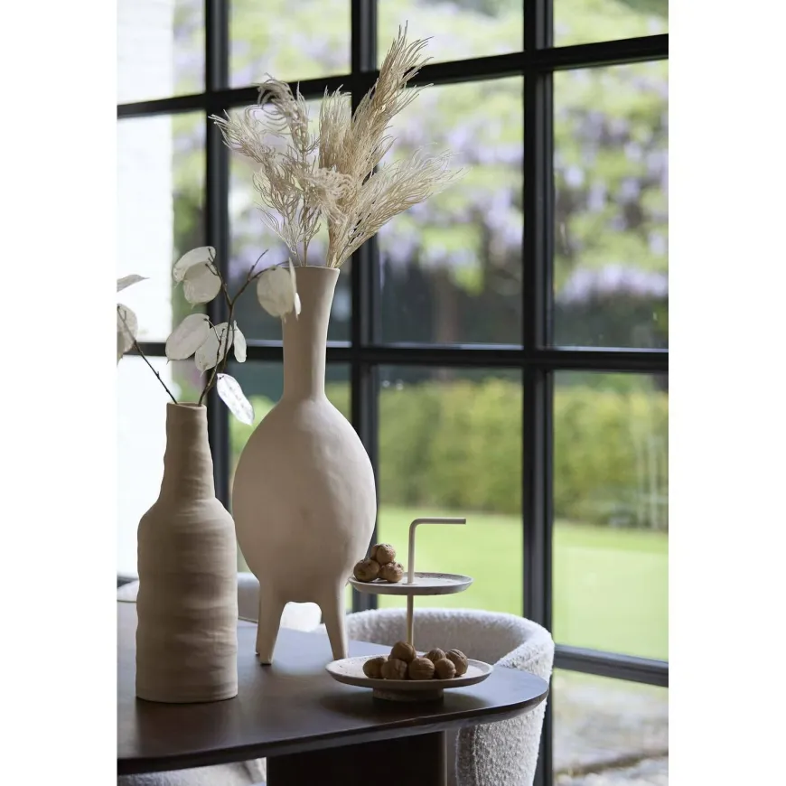 Light en Living Vaas deco Ø14,5x42 cm SESTO keramiek mat crème