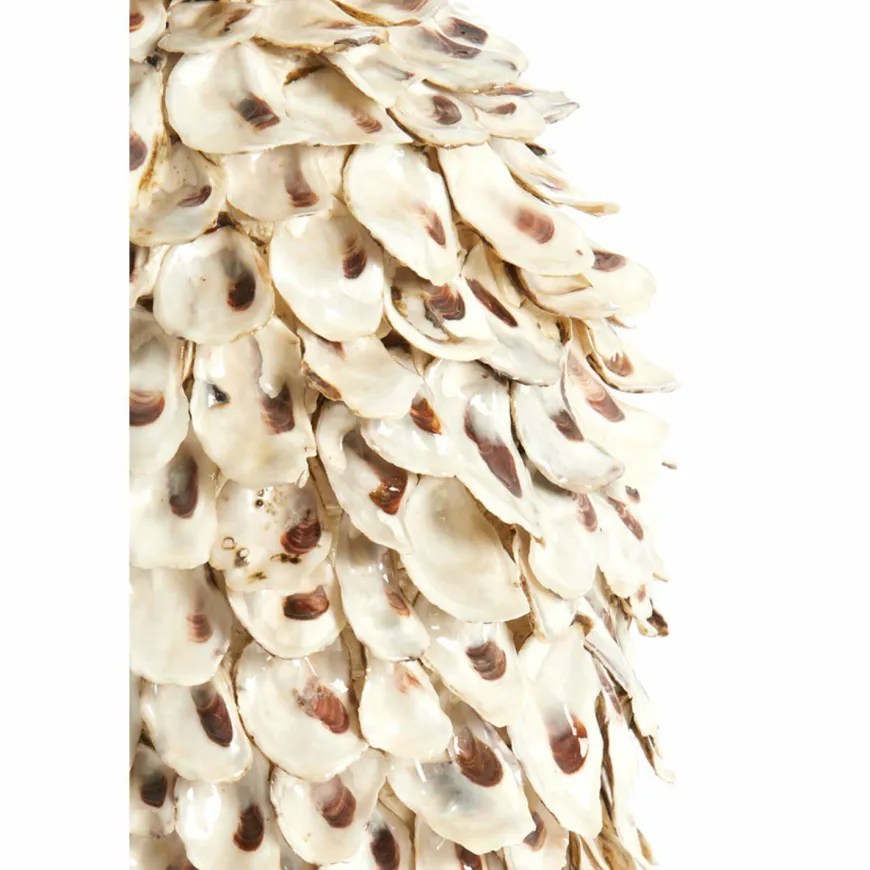 Light en Living Vaas deco Ø26x27 cm UBATE bamboe+schelp crème+bruin