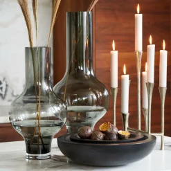 Light en Living Vaas KAELA glas grijs - 2 maten
