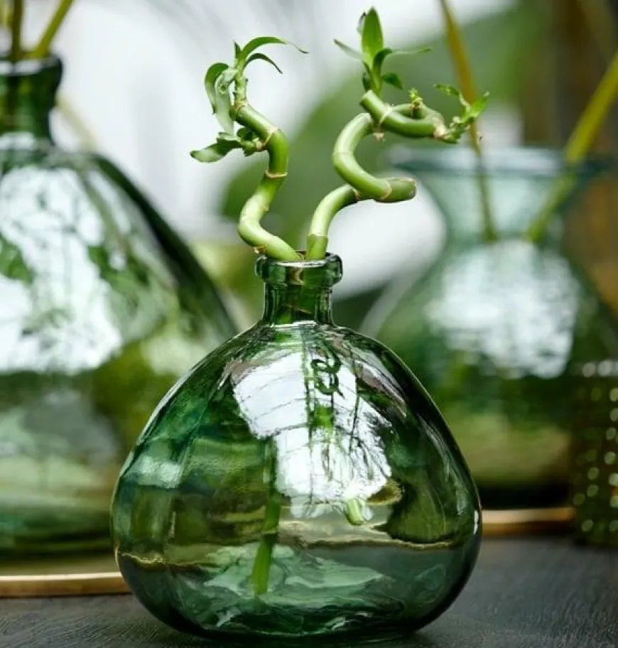 Light en Living Vaas Selores glas - Groen, bruin of bruin - zand
