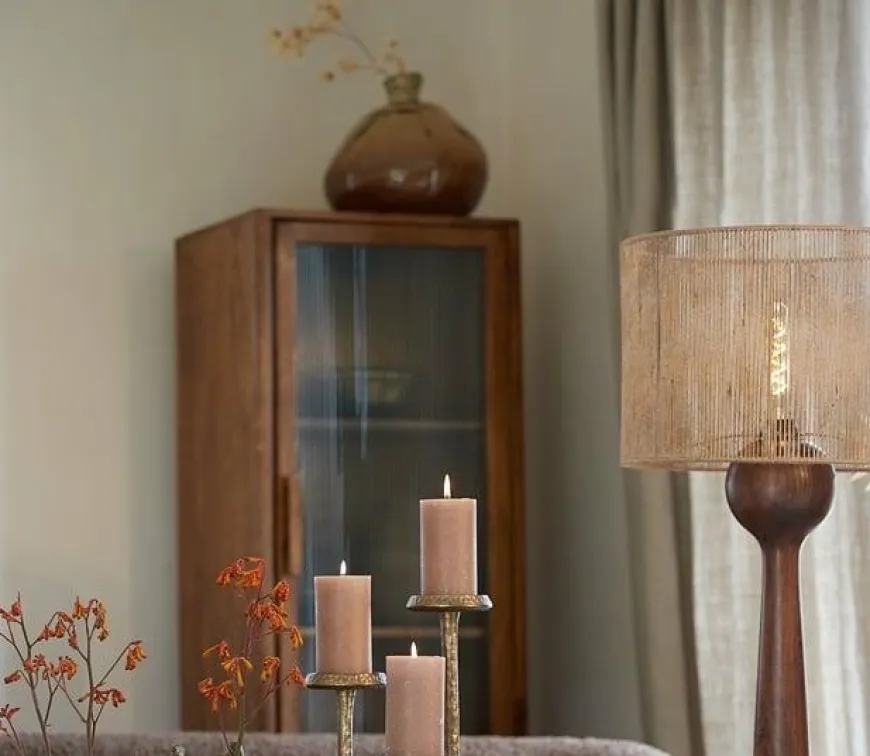 Light en Living Vaas Selores glas - Groen, bruin of bruin - zand
