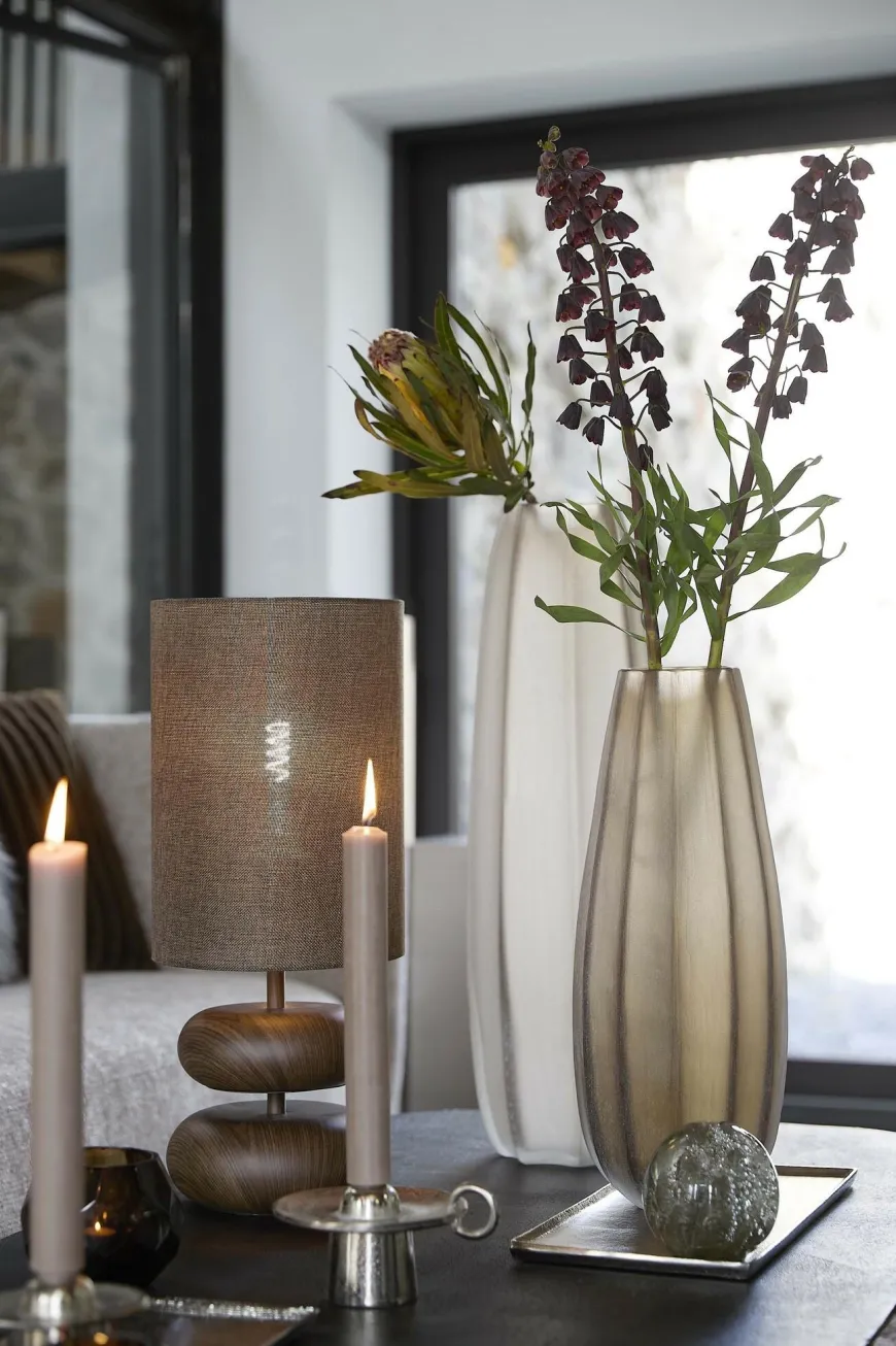 Light en Living Vaas Ø17,5x44,5 cm BRADLEY glas licht bruin
