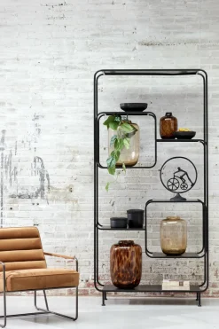 Light en Living Vaas Ø16x25 cm DAKAR Glas bruin-zwart