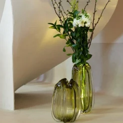 Light en Living Vaas Ø21x30 cm MURELA glas olijf groen