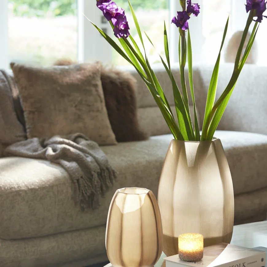Light en Living Vaas Ø23x38 cm BRADLEY glas licht bruin