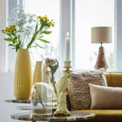 Light en Living Vaas Ø14x31 cm CORN keramiek geel