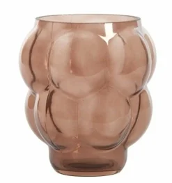 Light en Living Vaas Ø16,5x19 cm OWL glas donker bruin