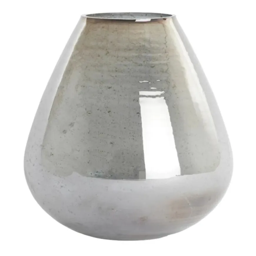 Light en Living Vaas Ø31x35 cm LATERZA glas steenslag smoke