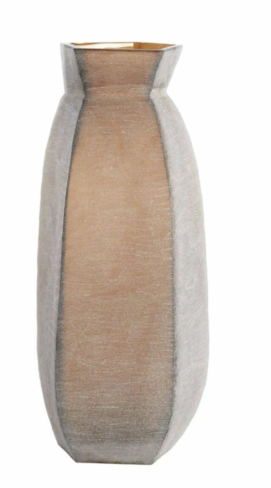 Light en Living Vaas 24,5x22,5x50,5 cm VELIKO glas donker bruin