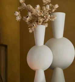 Light en Living Vaas 26x19x54 cm KAVANDU crème