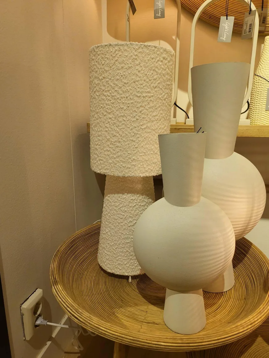 Light en Living Vaas 26x19x54 cm KAVANDU crème
