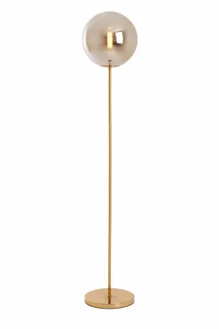 Light en Living Vloerlamp Ø30x160 cm MEDINA glas smoke+goud