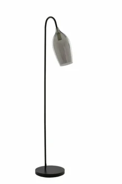 Light en Living Vloerlamp 67x30,5x160 cm LUKARO glas smoke+mat zwart
