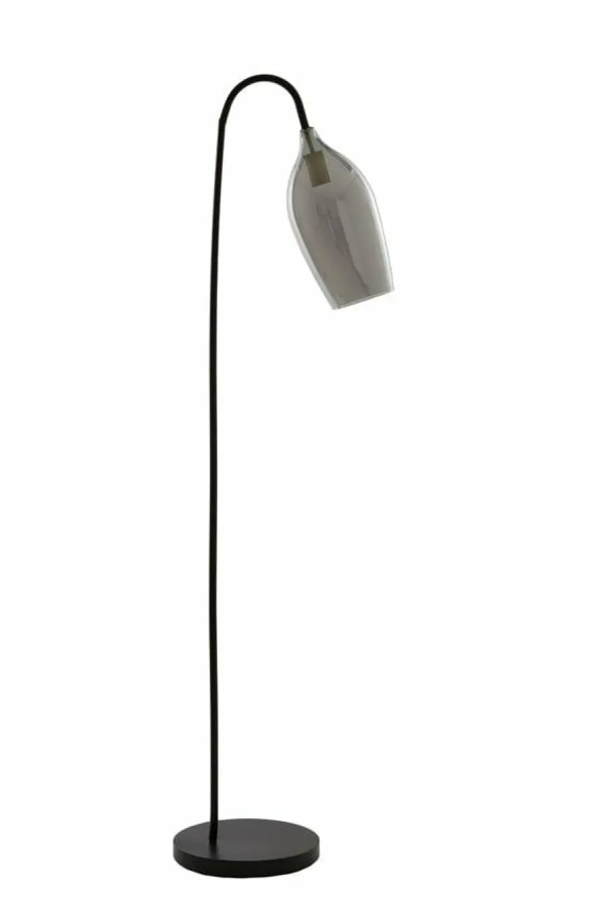 Light en Living Vloerlamp 67x30,5x160 cm LUKARO glas smoke+mat zwart