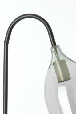 Light en Living Vloerlamp 67x30,5x160 cm LUKARO glas smoke+mat zwart