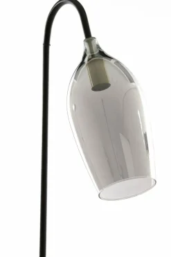 Light en Living Vloerlamp 67x30,5x160 cm LUKARO glas smoke+mat zwart