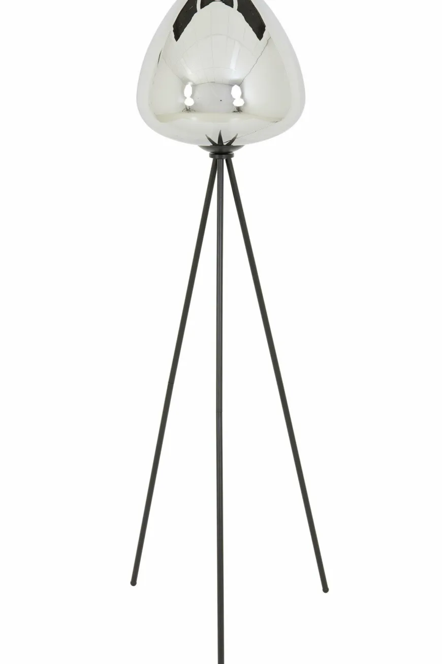 Light en Living Vloerlamp Ø42x146 cm MAYSON mat zwart+glas smoke