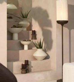 Light en Living Vloerlamp Ø23x159 cm DANIA hout print d bruin+touw crème