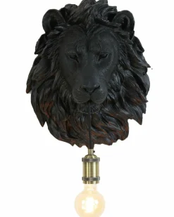 Light en Living Wandlamp 33,5x19x40,5 cm LION mat zwart