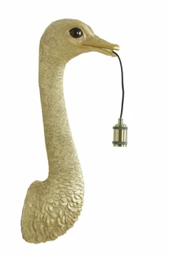 Light en Living Wandlamp Struisvogel goud of zwart - 2 maten