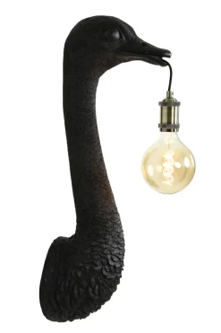 Light en Living Wandlamp Struisvogel goud of zwart - 2 maten