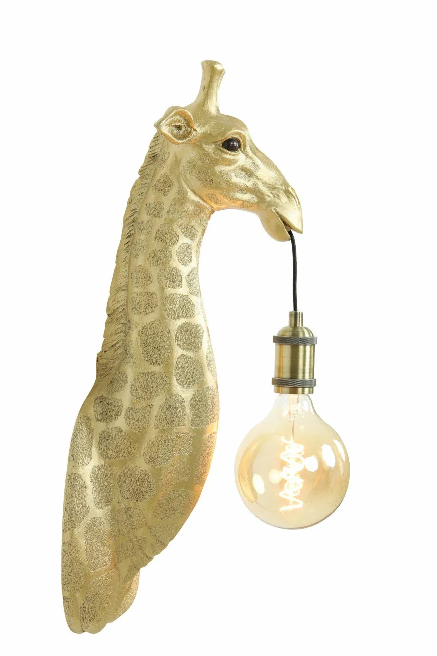 Light en Living Wandlamp Giraffe goud of zwart